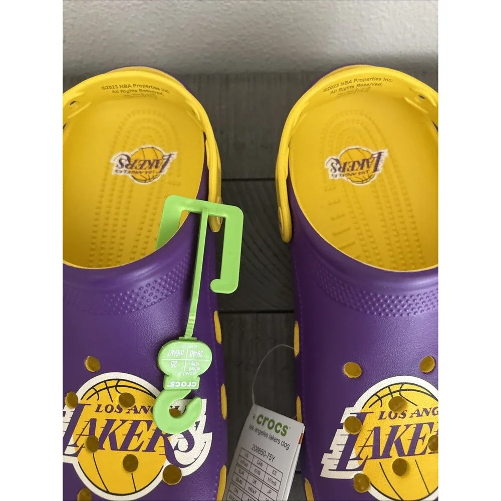 Crocs Los Angeles Lakers NBA Classic Clogs Purple Gold Men's 7 Women's 9 NEW